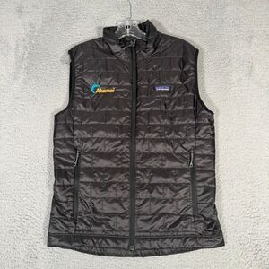 Patagonia Vest Mens Small Black Nano Puff Full Zip Insulated Primaloft Logo